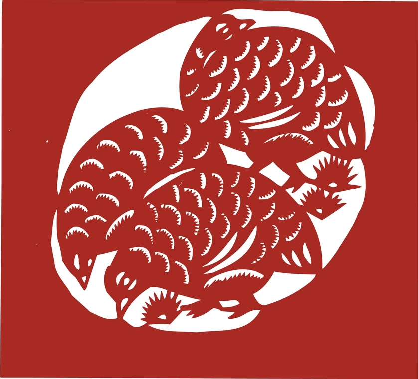 中国风中式传统喜庆民俗人物动物窗花剪纸插画边框AI矢量PNG素材【984】